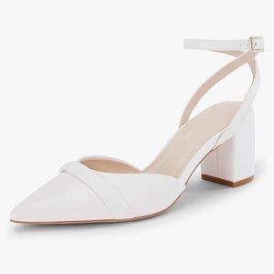 White Closed Toe Heels